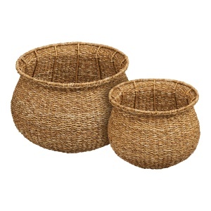 Set 2 cosuri din lemn maro Eden House Nordic