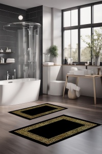 Set 2 covorase de baie multicolore din fibre sintetice CT-5007 The Home Collection