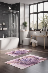 Set 2 covorase de baie multicolore din fibre sintetice CT-5050 The Home Collection