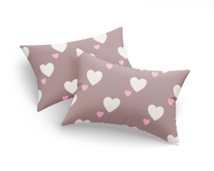 Set 2 fete de perna roz prafuit din fibre 50x70 cm Herz The Home Collection