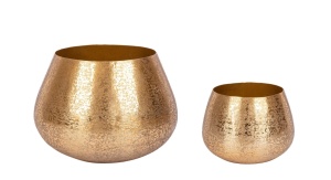 Set 2 ghivece decorative aurii din metal Varanasi Bizzotto