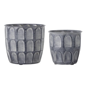 Set 2 ghivece gri din metal Kally Creative Collection