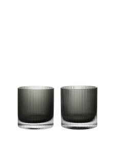 Set 2 pahare gri din sticla 250 ml Ripple Frosted Ferm Living