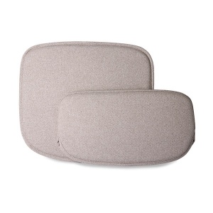 Set 2 perne pentru sezut si spatar gri din fibre naturale Pebble HKliving