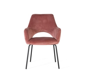 Set 2 scaune dining negru/roz din textil Depre Giner y Colomer