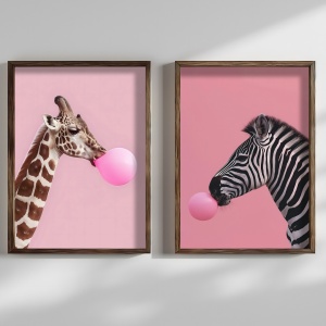 Set 2 tablouri multicolore 50x70 cm Animals The Home Collection