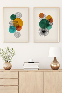 Set 2 tablouri multicolore din lemn 30x40 cm Elodny The Home Collection