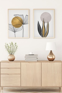 Set 2 tablouri multicolore din lemn 50x70 cm Huhu77 The Home Collection