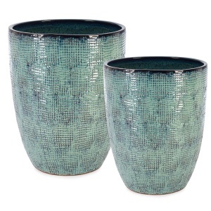 Set 2 vaze albastre din ceramica Sawan High Bizzotto