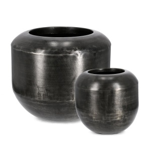 Set 2 vaze decorative negre din metal Nadu Bizzotto