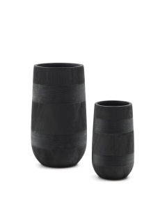 Set 2 vaze negre din ciment Tival Kave Home
