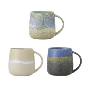 Set 3 cani multicolore din ceramica 460 ml Cloe Creative Collection