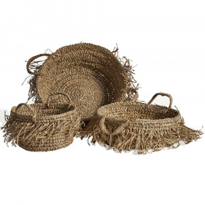 Set 3 cosuri decorative maro din fibre naturale Nazombe Vical Home