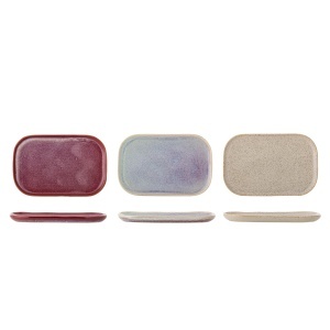 Set 3 farfurii intinse multicolore din ceramica 15x23 cm Addison Rose Bloomingville
