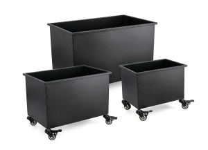 Set 3 ghivece pentru exterior negre din metal Haik Bizzotto