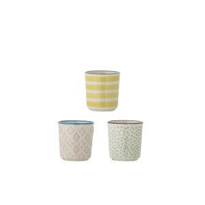 Set 3 suporturi pentru ou multicolore din ceramica Patrizia Bloomingville