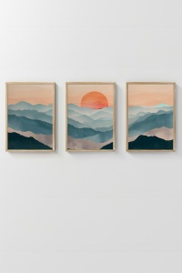 Set 3 tablouri multicolore din lemn 3Dartsohoset132 The Home Collection