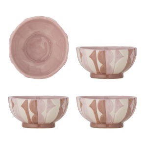 Set 4 boluri roz din ceramica 200 ml Saul Bloomingville