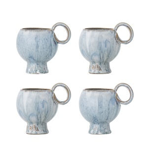 Set 4 cani albastre din ceramica 250 ml Avonlea Bloomingville