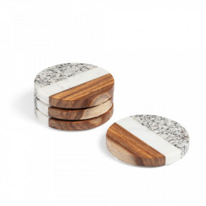 Set 4 coastere din marmura 10 cm Cataleg Kave Home