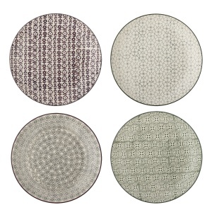 Set 4 farfurii intinse multicolore din ceramica 25 cm Karine Bloomingville