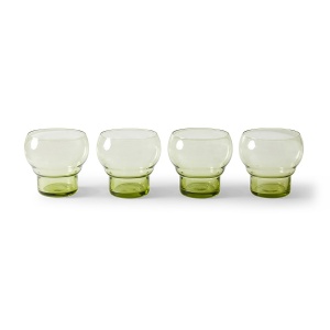 Set 4 pahare verde din sticla 275 ml 70s HKliving