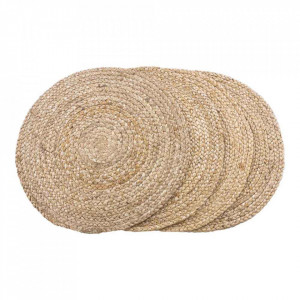 Set 4 protectii masa maro din fibre naturale 38 cm Bombay House Nordic