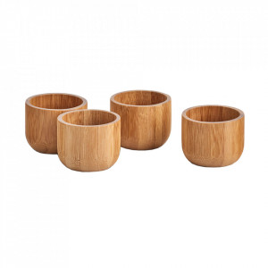 Set 4 suporturi pentru ou maro din lemn de bambus Hardy Zeller