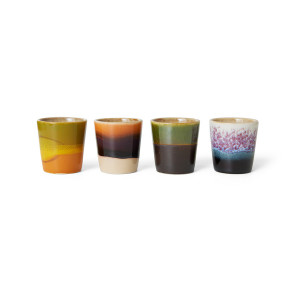 Set 4 suporturi pentru ou multicolore din ceramica 70s Ceramics Island HKliving