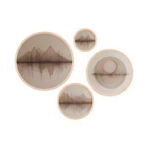 Set 4 tablouri multicolore din lemn Huhu299 The Home Collection