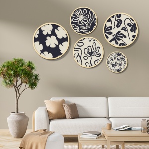 Set 5 tablouri multicolore din lemn Yats-05 The Home Collection