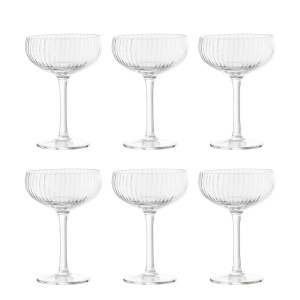 Set 6 pahare transparente din sticla 250 ml Astrid Bloomingville