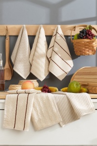 Set 6 prosoape bej din bumbac 30x50 cm Sofya The Home Collection