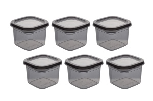 Set 6 recipiente cu capac gri antracit din plastic 550 ml BNMPEGYAS06 The Home Collection