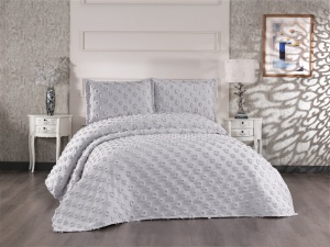 Set cuvertura gri din textil Hayal Double The Home Collection