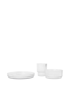 Set de masa 3 piese transparente din plastic Ripple Ferm Living