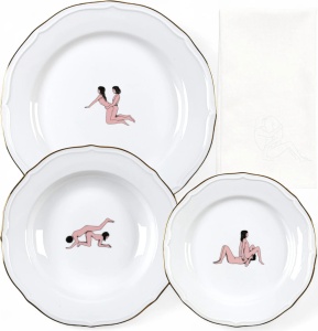 Set de masa 4 piese albe din ceramica Seikantai Offered Seletti