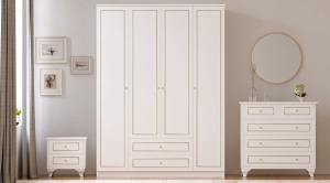 Set dormitor 3 piese alb Oka The Home Collection