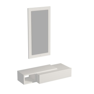 Set etajera de perete si oglinda alba 16 cm Vien The Home Collection