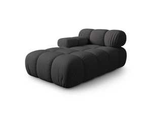Sezlong canapea modulara maro espresso din textil pentru 1 persoana Bellis Left 3D Micadoni