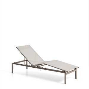 Sezlong ecru din metal Lesina Kave Home
