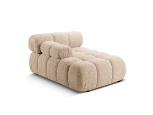 Sezlong pentru canapea modulara bej nisipiu din textil pentru 1 persoana Bellis Boucle 155 Left Micadoni