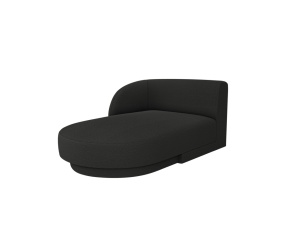 Sezlong pentru canapea modulara neagra din textil pentru 2 persoane Miley Left Boucle Micadoni