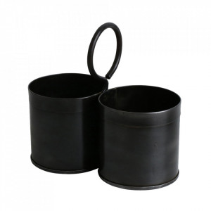 Suport accesorii negru din fier Industrial Double Raw Materials