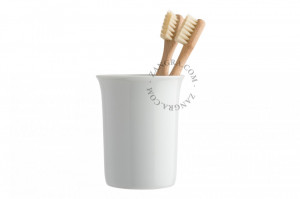 Suport alb pentru periute dinti din ceramica 9 cm Esteban Zangra