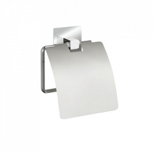 Suport pentru hartie igienica argintiu din inox Quadro Wenko