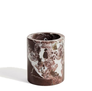 Suport pentru periuta de dinti rosu burgund din marmura 8x10 cm Leran Kave Home