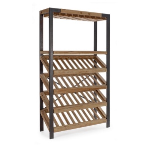 Suport pentru sticle maro/negru din lemn Kantin Bizzotto