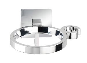 Suport pentru uscator par argintiu din metal Quadro Turbo-Loc Wenko