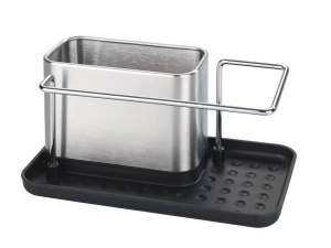 Suport pentru ustensile argintiu din metal Orio Wenko